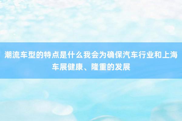 潮流车型的特点是什么我会为确保汽车行业和上海车展健康、隆重的发展