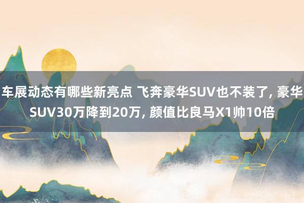 车展动态有哪些新亮点 飞奔豪华SUV也不装了, 豪华SUV30万降到20万, 颜值比良马X1帅10倍