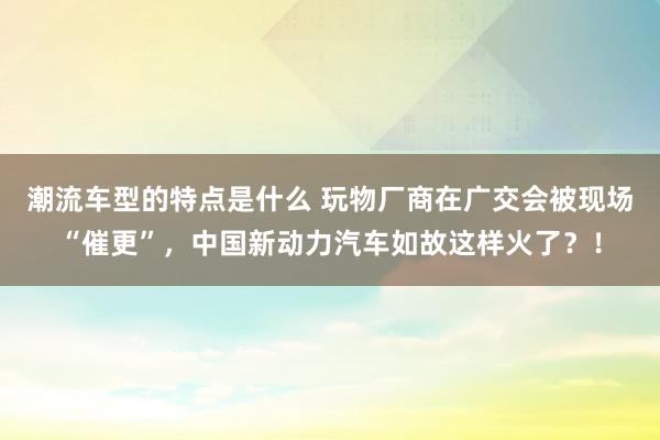 潮流车型的特点是什么 玩物厂商在广交会被现场“催更”，中国新动力汽车如故这样火了？！