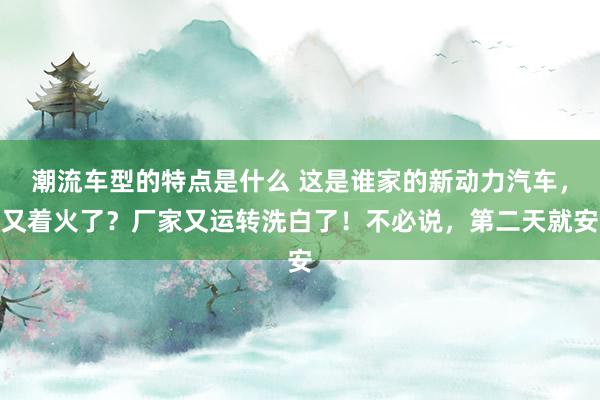 潮流车型的特点是什么 这是谁家的新动力汽车，又着火了？厂家又运转洗白了！不必说，第二天就安