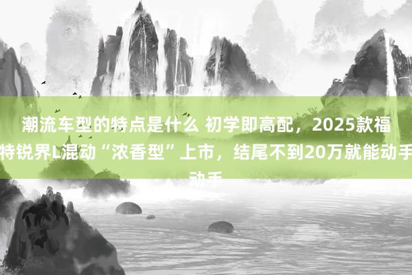 潮流车型的特点是什么 初学即高配，2025款福特锐界L混动“浓香型”上市，结尾不到20万就能动手