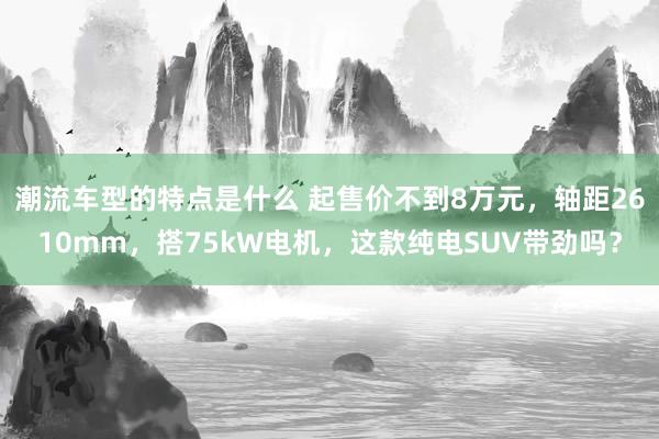 潮流车型的特点是什么 起售价不到8万元，轴距2610mm，搭75kW电机，这款纯电SUV带劲吗？