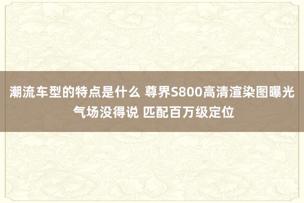 潮流车型的特点是什么 尊界S800高清渲染图曝光 气场没得说 匹配百万级定位