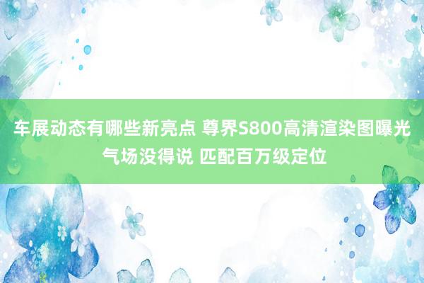 车展动态有哪些新亮点 尊界S800高清渲染图曝光 气场没得说 匹配百万级定位