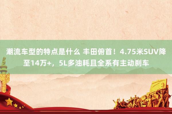 潮流车型的特点是什么 丰田俯首！4.75米SUV降至14万+，5L多油耗且全系有主动刹车