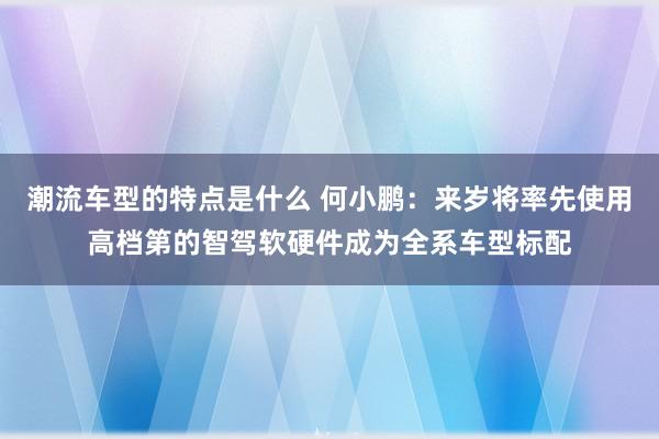 潮流车型的特点是什么 何小鹏：来岁将率先使用高档第的智驾软硬件成为全系车型标配