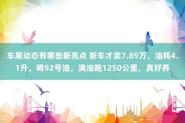 车展动态有哪些新亮点 新车才卖7.89万，油耗4.1升，喝92号油，满油跑1250公里，真好养