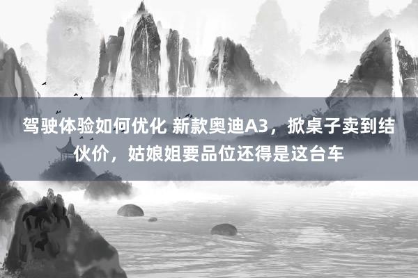 驾驶体验如何优化 新款奥迪A3，掀桌子卖到结伙价，姑娘姐要品位还得是这台车