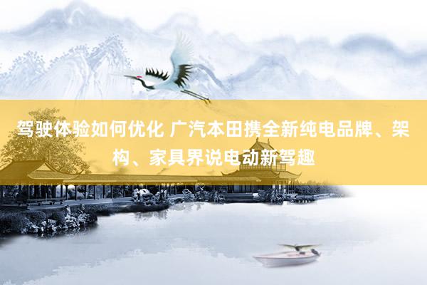 驾驶体验如何优化 广汽本田携全新纯电品牌、架构、家具界说电动新驾趣