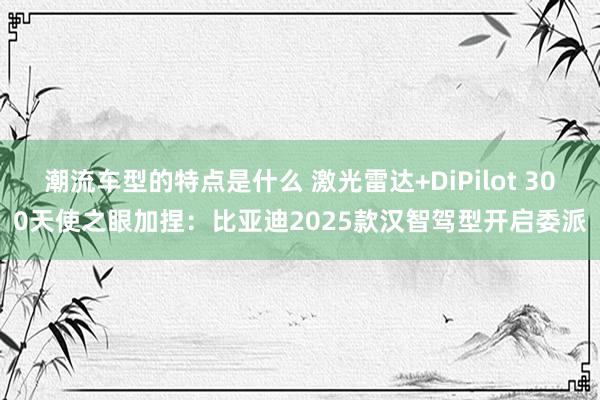 潮流车型的特点是什么 激光雷达+DiPilot 300天使之眼加捏：比亚迪2025款汉智驾型开启委派