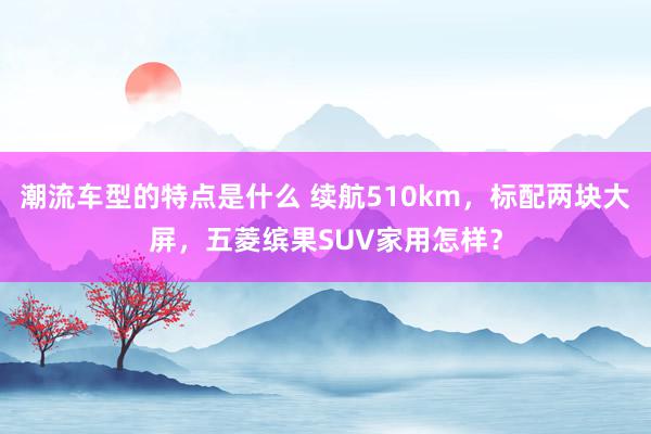 潮流车型的特点是什么 续航510km，标配两块大屏，五菱缤果SUV家用怎样？