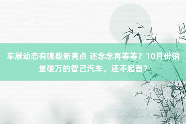 车展动态有哪些新亮点 还念念再等等？10月份销量破万的智己汽车，还不起首？