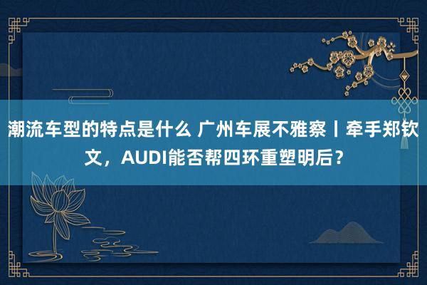 潮流车型的特点是什么 广州车展不雅察丨牵手郑钦文，AUDI能否帮四环重塑明后？