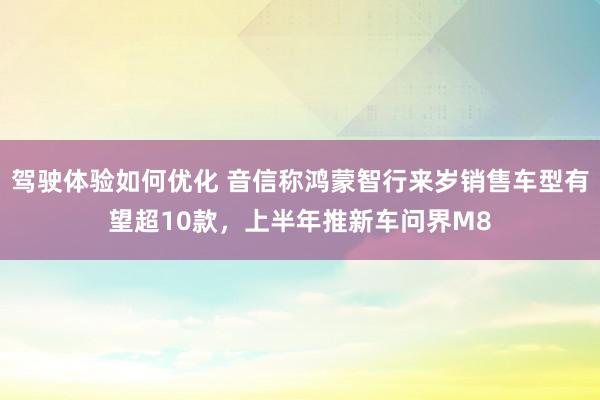 驾驶体验如何优化 音信称鸿蒙智行来岁销售车型有望超10款，上半年推新车问界M8