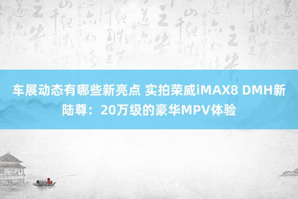 车展动态有哪些新亮点 实拍荣威iMAX8 DMH新陆尊：20万级的豪华MPV体验