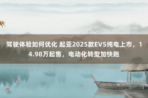 驾驶体验如何优化 起亚2025款EV5纯电上市，14.98万起售，电动化转型加快跑