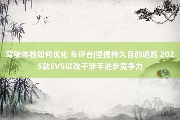 驾驶体验如何优化 车评台|坚握持久目的道路 2025款EV5以改干涉手进步竞争力