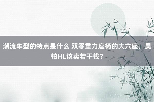 潮流车型的特点是什么 双零重力座椅的大六座，昊铂HL该卖若干钱？