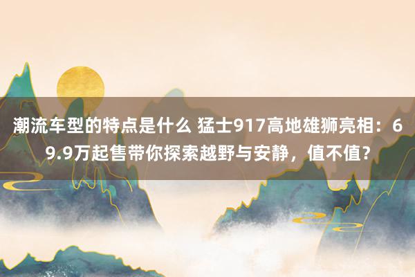 潮流车型的特点是什么 猛士917高地雄狮亮相：69.9万起售带你探索越野与安静，值不值？