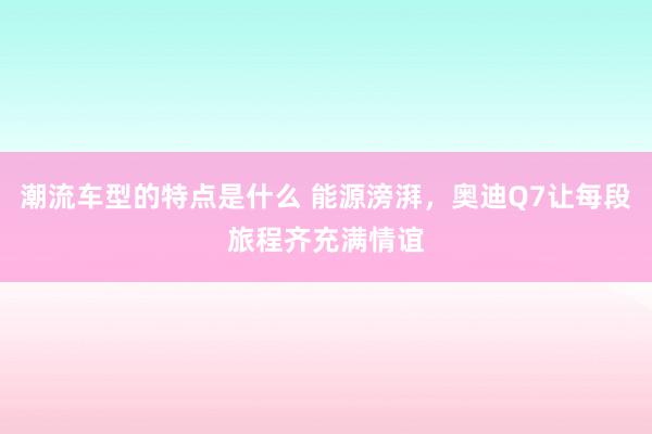 潮流车型的特点是什么 能源滂湃，奥迪Q7让每段旅程齐充满情谊