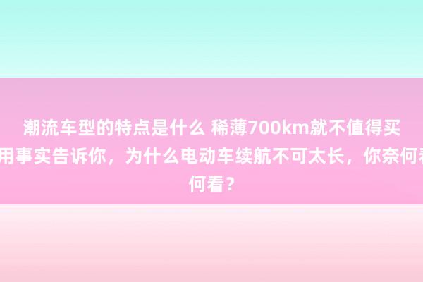 潮流车型的特点是什么 稀薄700km就不值得买！用事实告诉你，为什么电动车续航不可太长，你奈何看？