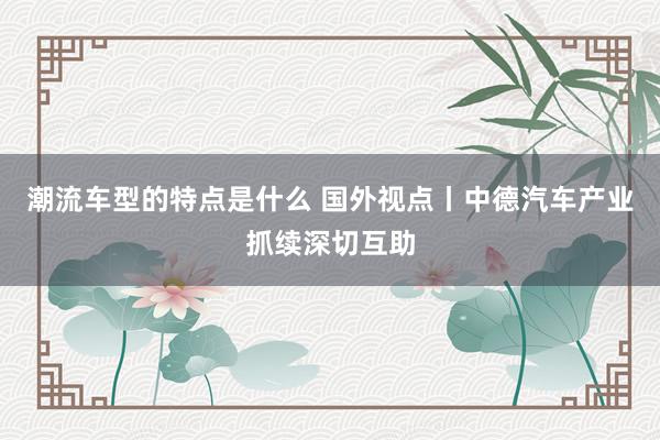 潮流车型的特点是什么 国外视点丨中德汽车产业抓续深切互助