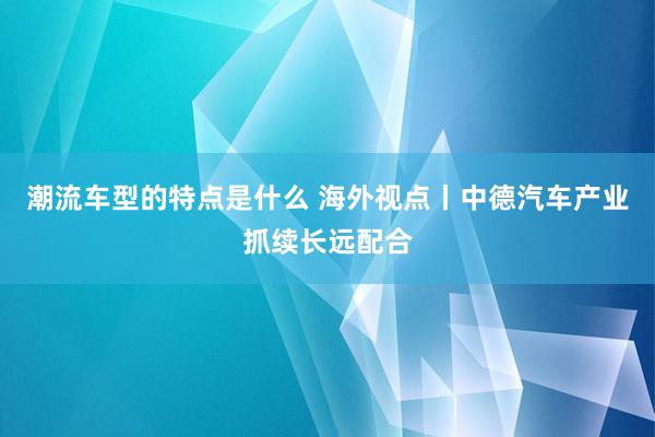 潮流车型的特点是什么 海外视点丨中德汽车产业抓续长远配合