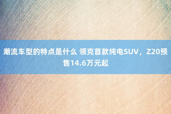 潮流车型的特点是什么 领克首款纯电SUV，Z20预售14.6万元起