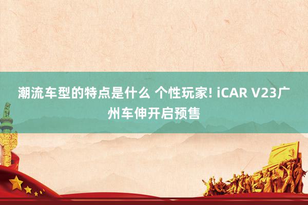 潮流车型的特点是什么 个性玩家! iCAR V23广州车伸开启预售