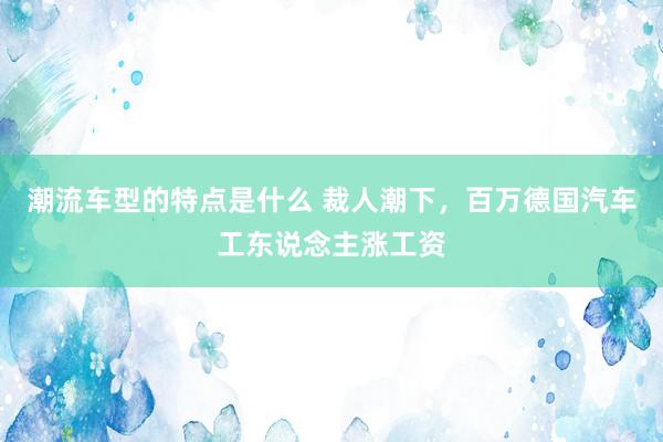 潮流车型的特点是什么 裁人潮下，百万德国汽车工东说念主涨工资