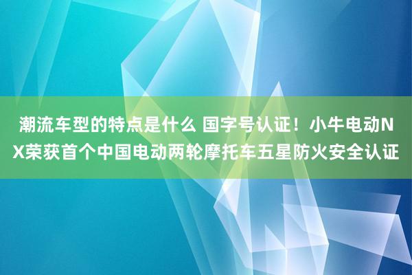 潮流车型的特点是什么 国字号认证！小牛电动NX荣获首个中国电动两轮摩托车五星防火安全认证