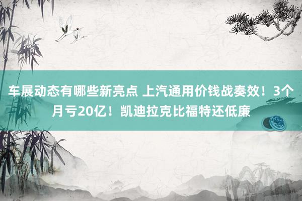 车展动态有哪些新亮点 上汽通用价钱战奏效！3个月亏20亿！凯迪拉克比福特还低廉