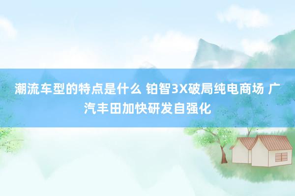 潮流车型的特点是什么 铂智3X破局纯电商场 广汽丰田加快研发自强化