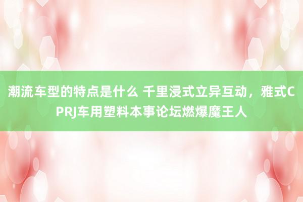 潮流车型的特点是什么 千里浸式立异互动，雅式CPRJ车用塑料本事论坛燃爆魔王人