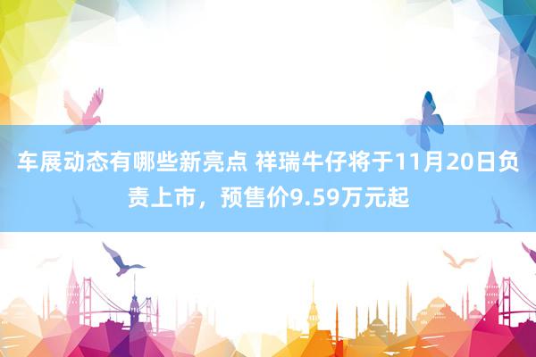 车展动态有哪些新亮点 祥瑞牛仔将于11月20日负责上市，预售价9.59万元起