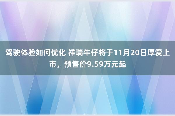 驾驶体验如何优化 祥瑞牛仔将于11月20日厚爱上市，预售价9.59万元起